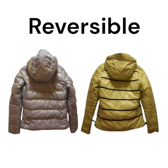 Luxury Swiss JET SET Goose Down Reversible Performance Ski Jacket Puffer Coat - Picture 2 of 16